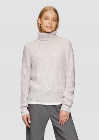 s.Oliver Kuscheliger Zopfstrickpullover - beige