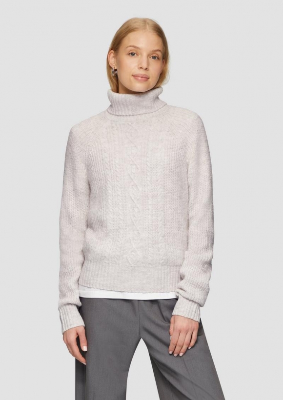 s.Oliver Kuscheliger Zopfstrickpullover - beige