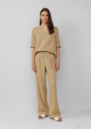 s.Oliver Wide-Leg-Hose aus Leinemix - hellbraun