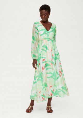 s.Oliver Maxikleid aus Lyocellmix - ecru
