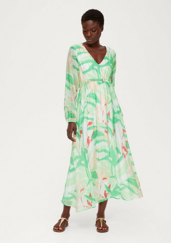 s.Oliver Maxikleid aus Lyocellmix - ecru