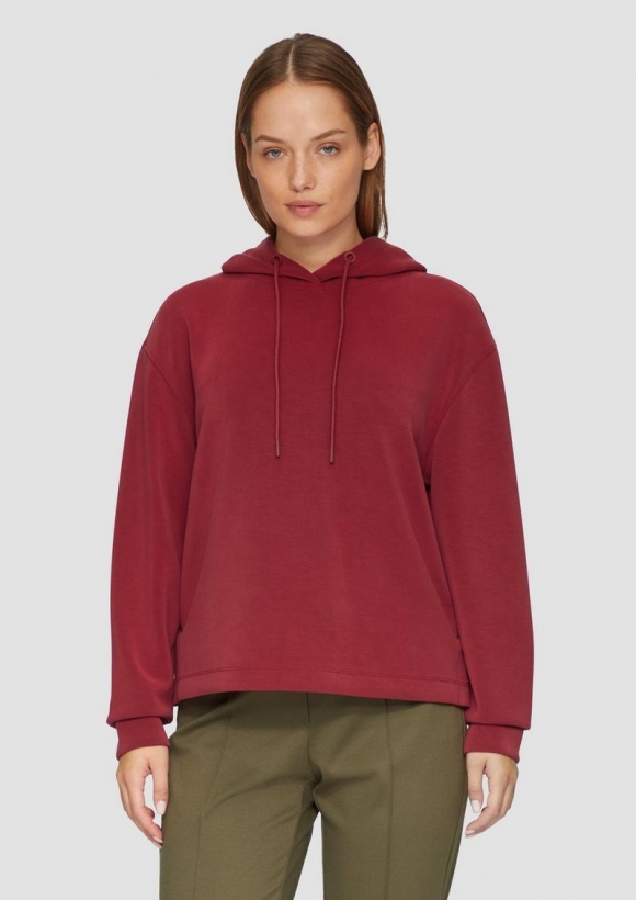 s.Oliver Hoodie aus Scuba im Relaxed Fit - rubinrot