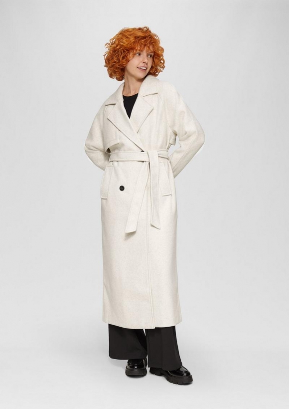 s.Oliver Trenchcoat in Wolloptik - beige