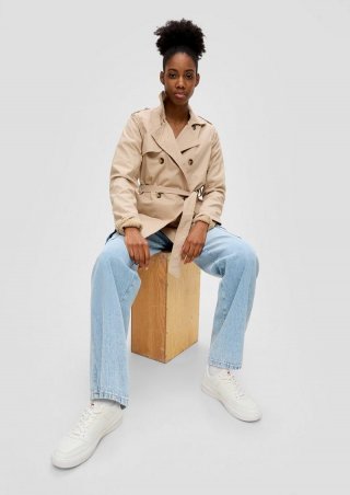 s.Oliver Trenchcoat mit Bindegürtel - beige