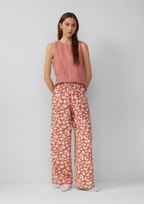 s.Oliver Wide-Leg-Hose aus Musselin - papaya