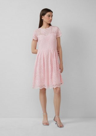 s.Oliver Tailliertes Spitzenkleid - zartrosa