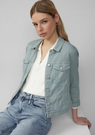 s.Oliver Jeansjacke im Slim Fit - salbeigrün