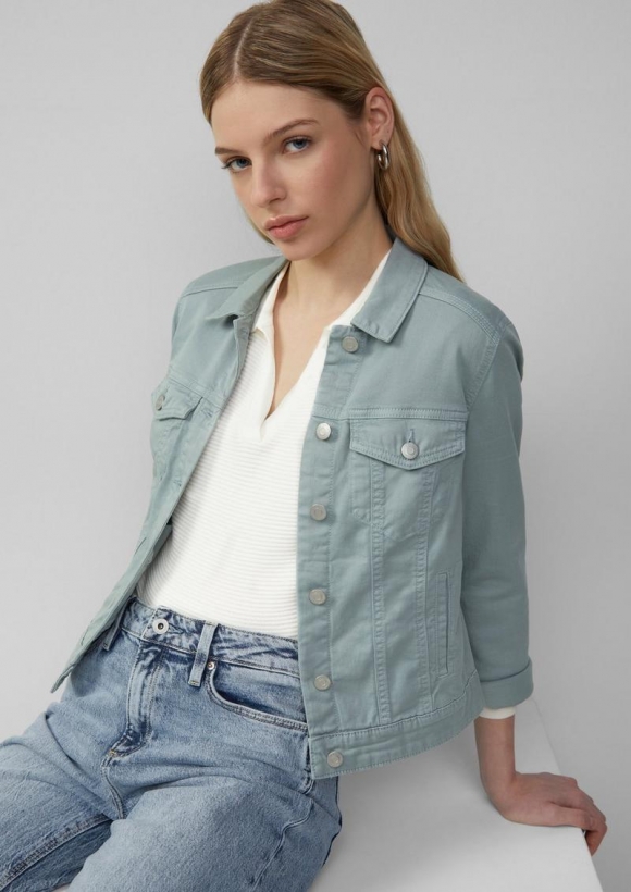 s.Oliver Jeansjacke im Slim Fit - salbeigrün