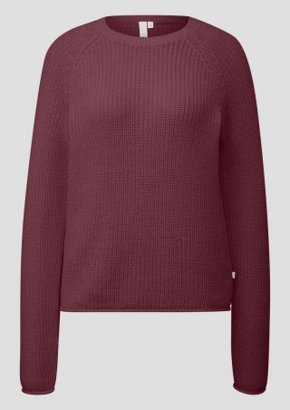 s.Oliver Melierter Strickpullover mit Raglanärmeln - bordeaux