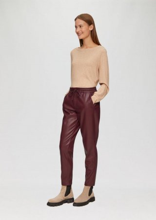 s.Oliver Jogpants aus Lederimitat - rubinrot
