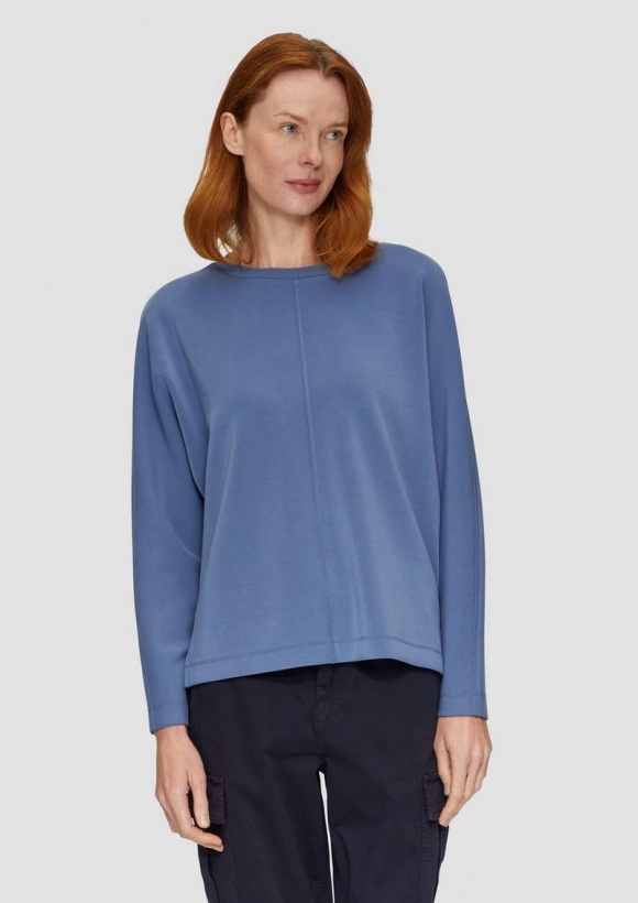 s.Oliver Sweatshirt aus Scuba mit Fledermausärmeln - hellblau