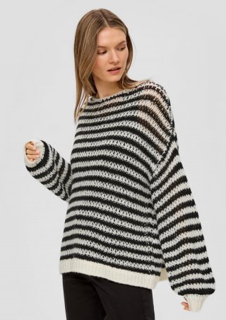 s.Oliver Strickpullover mit Stehkragen - creme