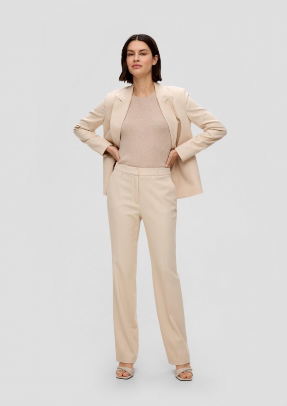 s.Oliver Straight: Hose aus Viskosemix - beige