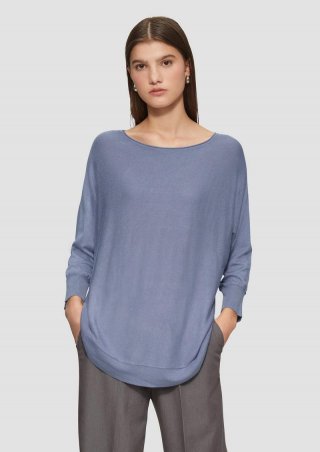 s.Oliver Strickpullover mit Fledermausärmeln - blassblau