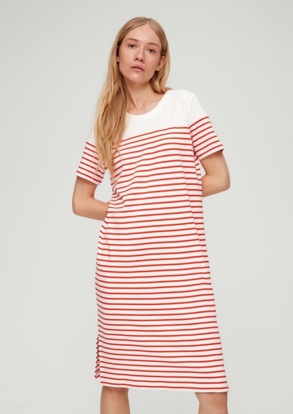 s.Oliver T-Shirtkleid aus reiner Baumwolle - hellorange