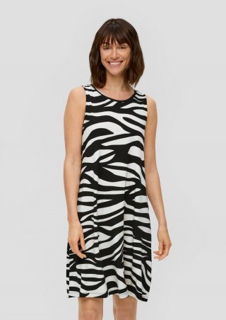 s.Oliver Relaxed-Fit-Kleid mit Bindeband am Rücken - schwarz