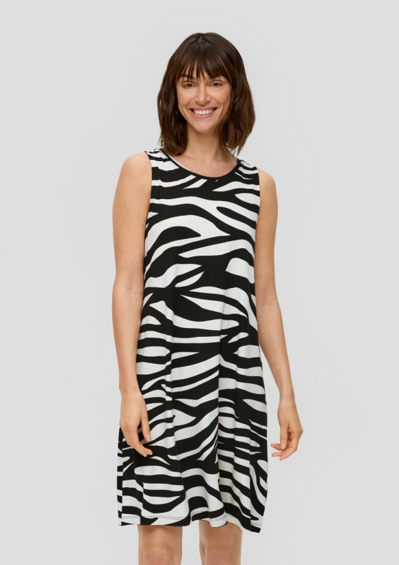 s.Oliver Relaxed-Fit-Kleid mit Bindeband am Rücken - schwarz
