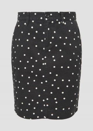s.Oliver Pencilskirt mit All-over-Print - schwarz