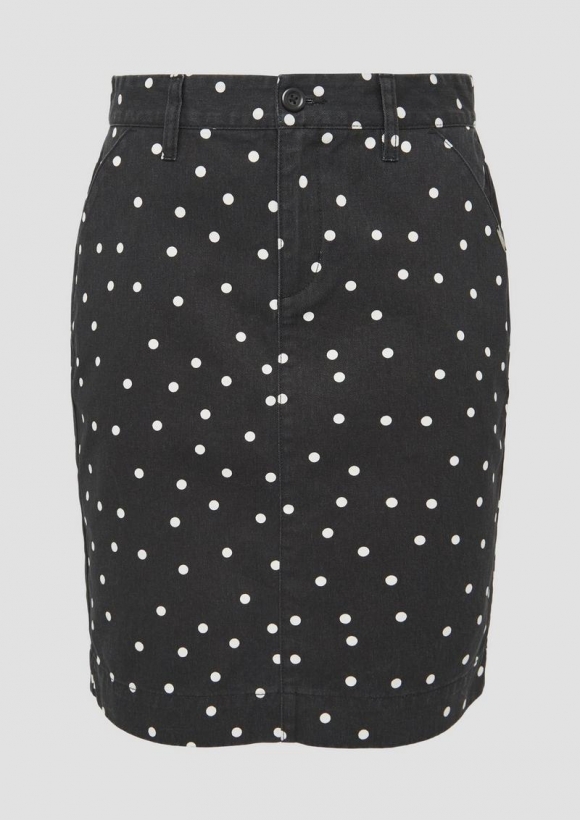 s.Oliver Pencilskirt mit All-over-Print - schwarz