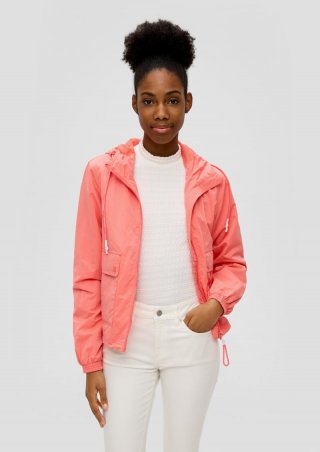 s.Oliver Kapuzenjacke mit Crinkle-Struktur - koralle