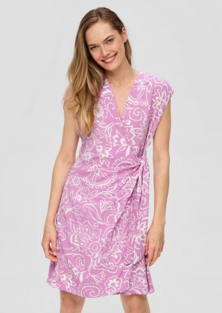 s.Oliver Viskose-Kleid im Relaxed Fit mit Knoten-Detail - rosa