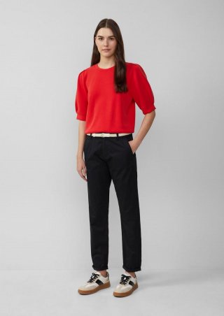s.Oliver Chino mit geflochtenem Gürtel und Garment Dye - schwarz