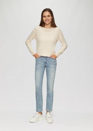 s.Oliver Jeans Betsy / Slim Fit / Mid Rise / Slim Leg / mit seitlichem Nahtdetail - hellblau