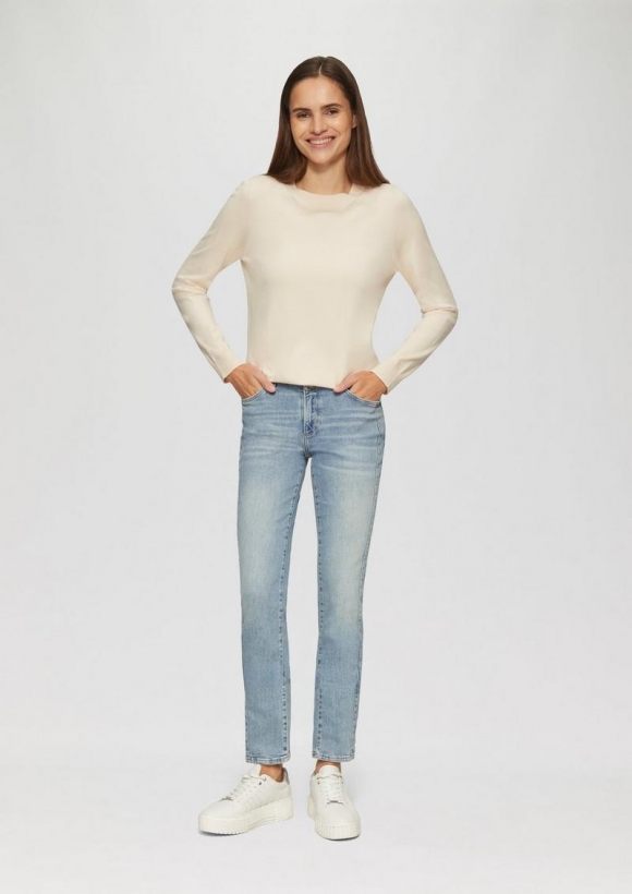 s.Oliver Jeans Betsy / Slim Fit / Mid Rise / Slim Leg / mit seitlichem Nahtdetail - hellblau