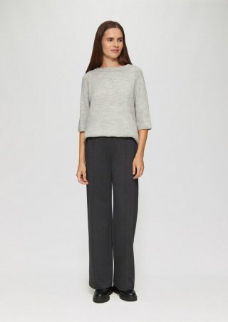 s.Oliver Wide Leg Hose aus Interlock-Jersey - dunkelgrau