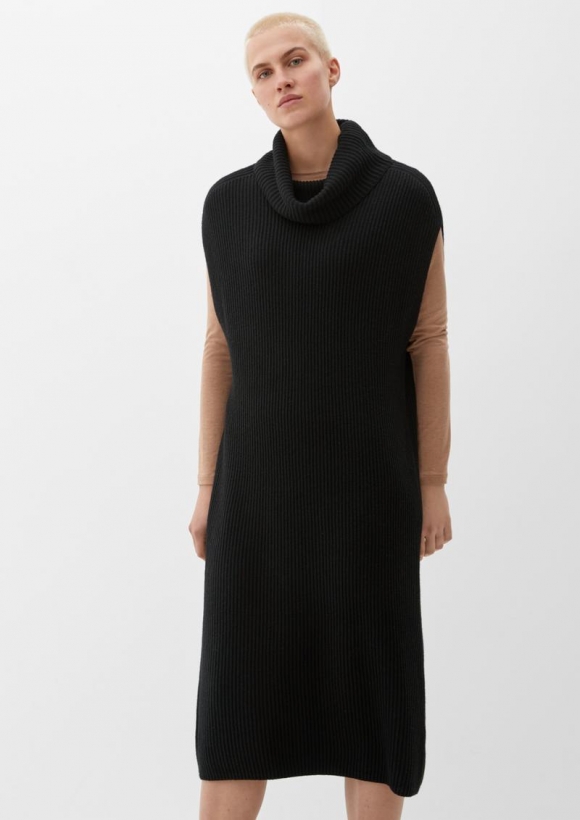 s.Oliver Ärmelloses Strickkleid - schwarz