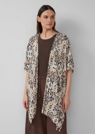 s.Oliver Poncho mit Artwork - hellbraun