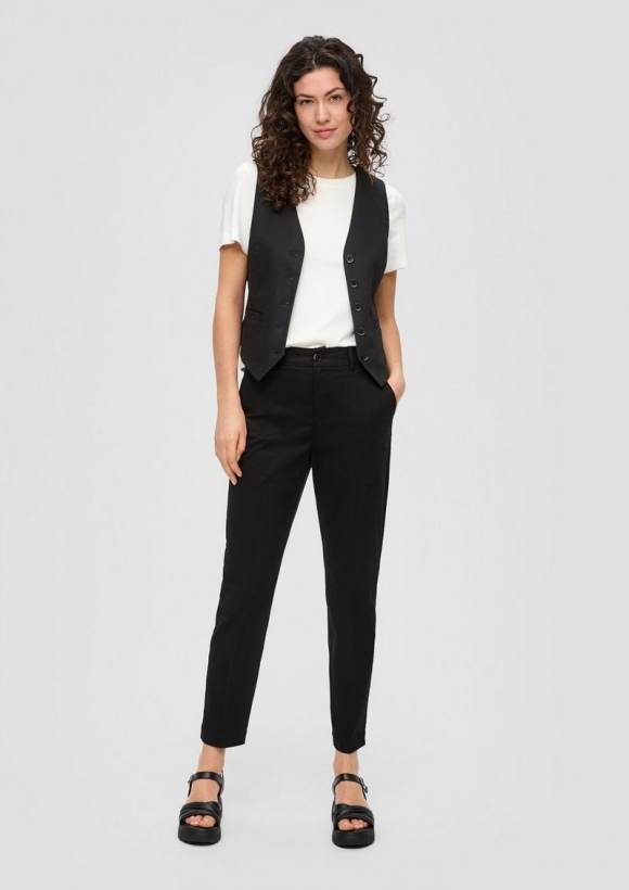 s.Oliver Cigarette: Pants mit Tapered Leg - schwarz