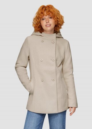 s.Oliver Jacke mit Kapuze in Wolloptik - beige