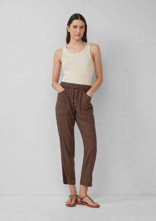 s.Oliver Leinenmix-Hose im Relaxed Fit mit Elastikbund - mokka