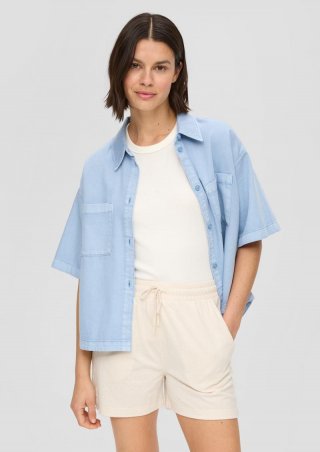s.Oliver Shorts aus Jersey mit Flammgarnstruktur - beige