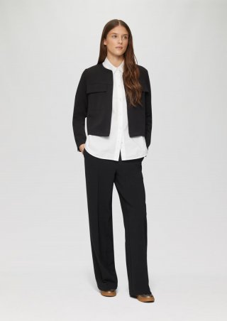 s.Oliver Wide-Leg-Hose mit elastischem Bund - schwarz