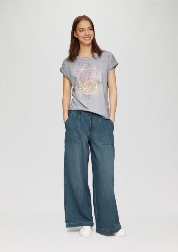 s.Oliver Jeans Catie / Mid Rise / Wide Leg / mit Elastikbund - dunkelblau