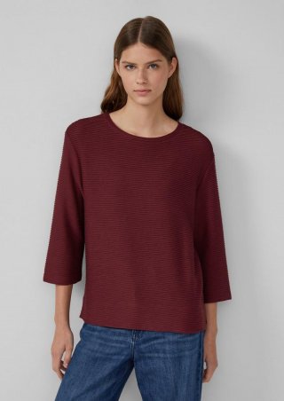 s.Oliver Leichtes Sweatshirt mit Struktur - bordeaux