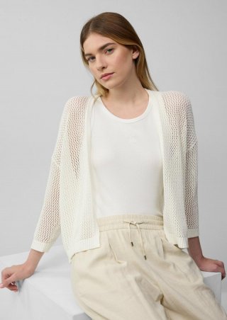 s.Oliver Ajour-Strickjacke mit 3/4-Arm - ecru