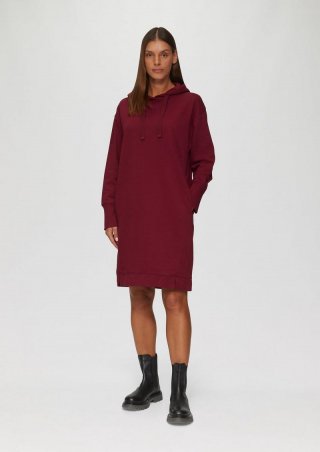 s.Oliver Sweatkleid mit Eingrifftaschen und vorgesetzter Seitennaht - rubinrot