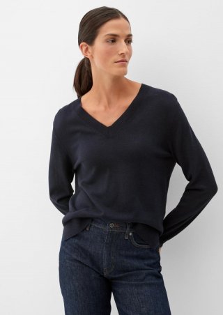 s.Oliver Feinstrickpullover aus Viskosemix - navy