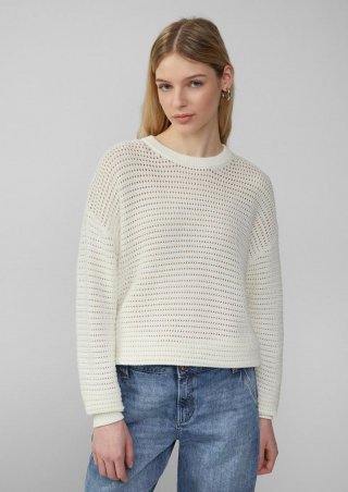 s.Oliver Unisex Pullover mit Ajourmuster - ecru