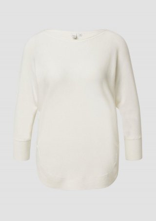 s.Oliver Strickpullover mit Fledermausärmeln - weiß