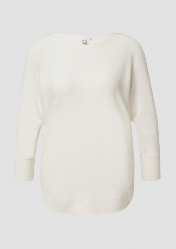 s.Oliver Strickpullover mit Fledermausärmeln - weiß