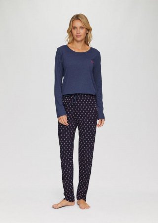 s.Oliver Pyjamahose mit All-over-Print - navy