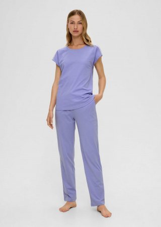 s.Oliver Pyjama-Set mit Spitzen-Detail - hellblau