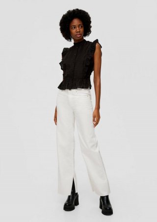 s.Oliver Jeans Catie / Slim Fit / High Rise / Wide Leg - ecru