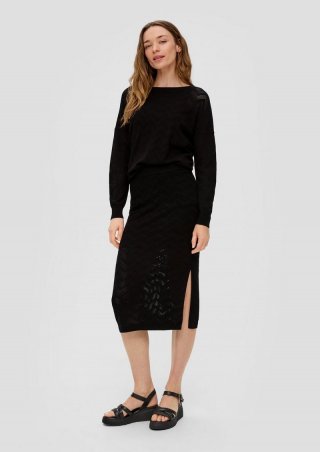 s.Oliver Midirock mit Strickmuster - schwarz