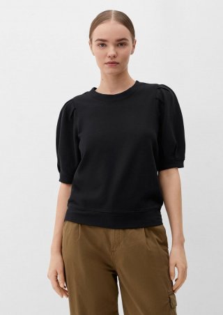 s.Oliver Sweatshirt mit halblangem Arm - schwarz