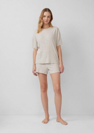 s.Oliver Pyjama-Shorts aus Modalmix mit Rippstruktur - hellbraun